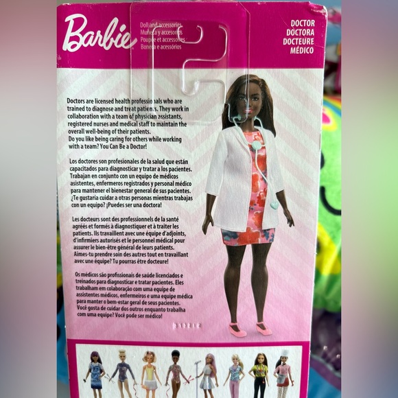 Dr Barbie Pink Floral Dress with White Coat NWT - Picture 2 of 3